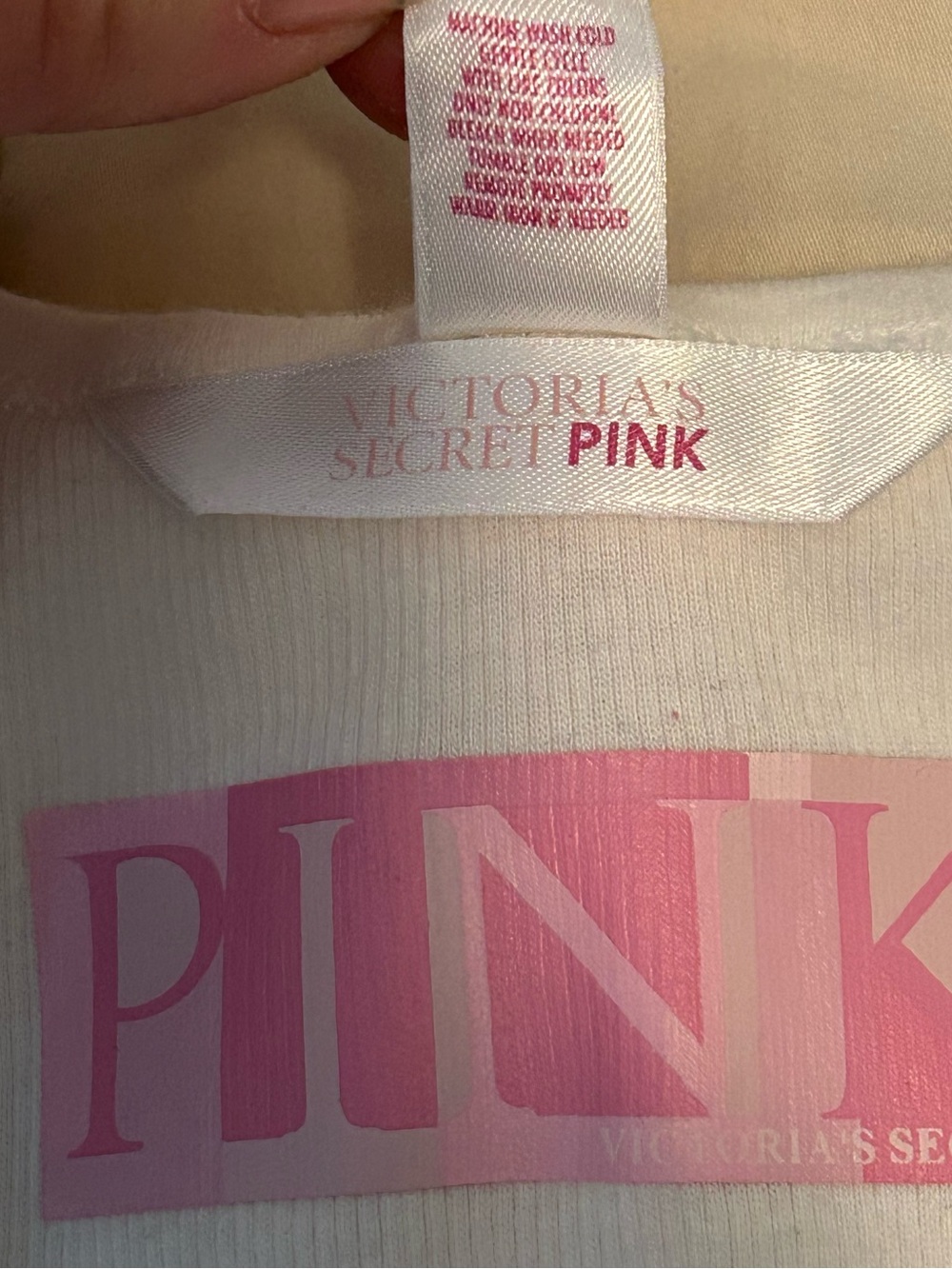 Victoria's Secret PINK White Rib Tank with Light Blue Lounge Pants - Picture 9 of 11